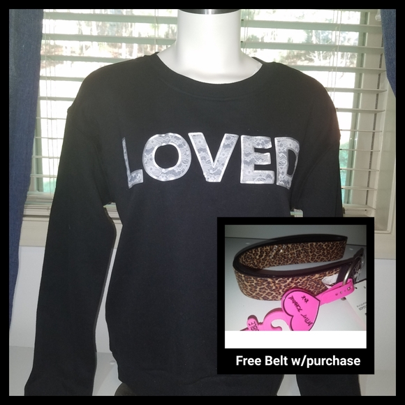 Betsey Johnson Tops - NWT Betsey Johnson Lace Sweatshirt Sz Small